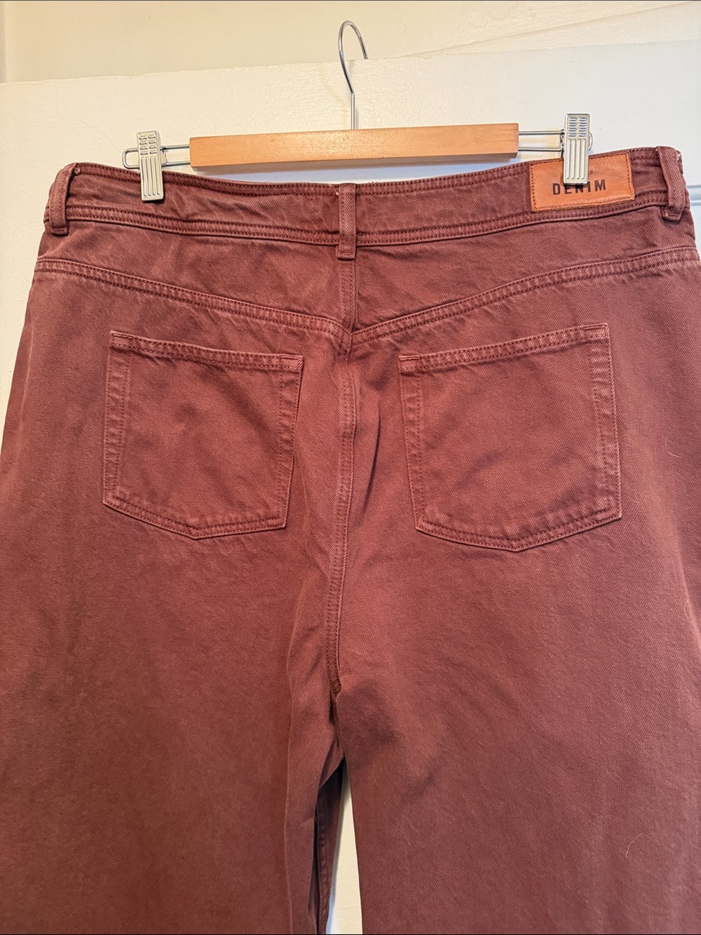 Sezane Rust-Brown Ankle Crop Jeans - Picture 4 of 6